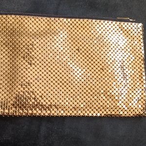 Mesh Gold Whiting & Davis zippered purse